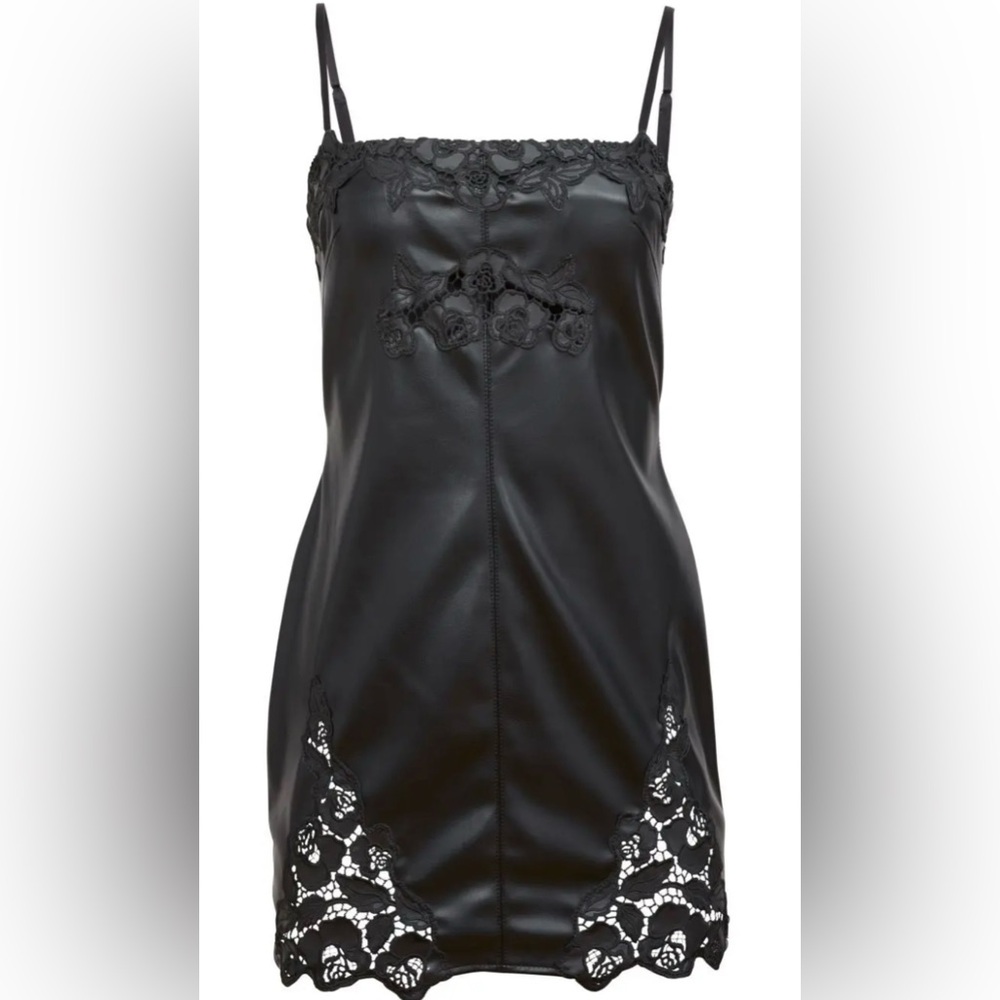 NWT FLEUR DU MAL
Vegan Leather Guipure Mini Dress SIZE 2